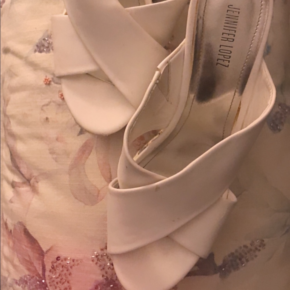 White wedge sandals
